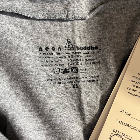 Neon Buddha Gray White Knit Tunic Cowl Neck Roll Tab Sleeves Tunic Xsmall - Picture 8 of 9